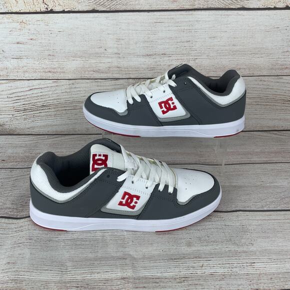 DC Cure Mens Sz 8.5 Skate Shoes Gray White Red - Picture 1 of 10